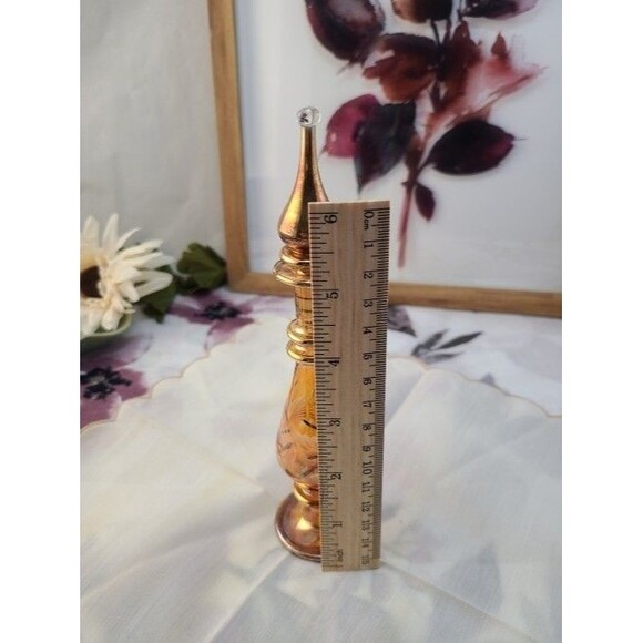 Vintage Amber Glass Perfume Bottle w/ Stopper #Boho #Egyptian #Antique - Picture 3 of 6